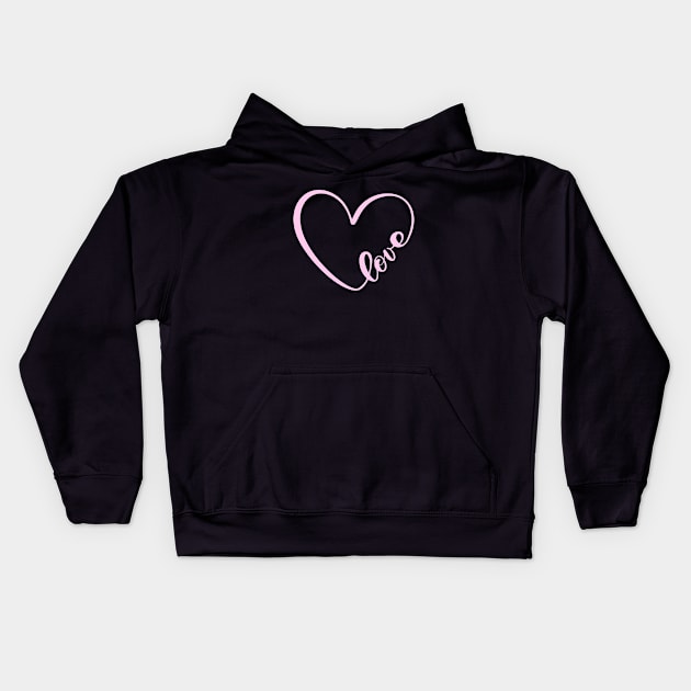 PINK Love Heart Shape Kids Hoodie by SartorisArt1